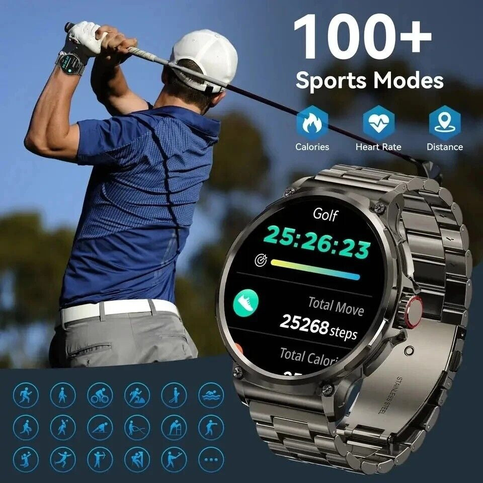Ultra HD 1.85" Smartwatch with GPS, Bluetooth Calling & Health Monitoring - Perfect Gym Gift!
