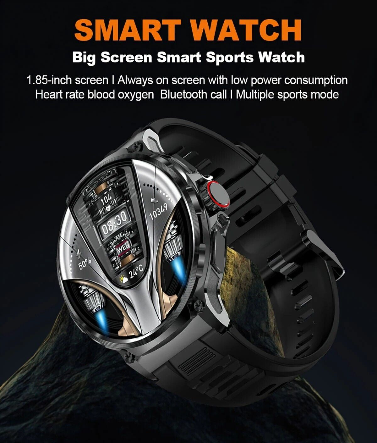 Ultra HD 1.85" Smartwatch with GPS, Bluetooth Calling & Health Monitoring - Perfect Gym Gift!