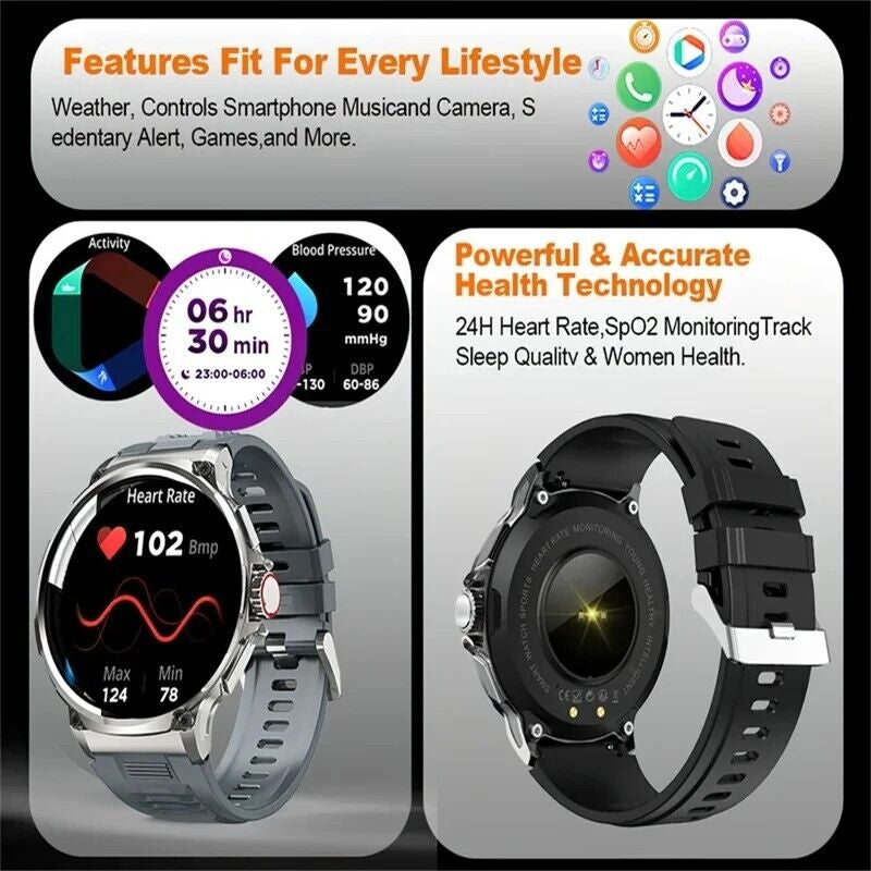 Ultra HD 1.85" Smartwatch with GPS, Bluetooth Calling & Health Monitoring - Perfect Gym Gift!