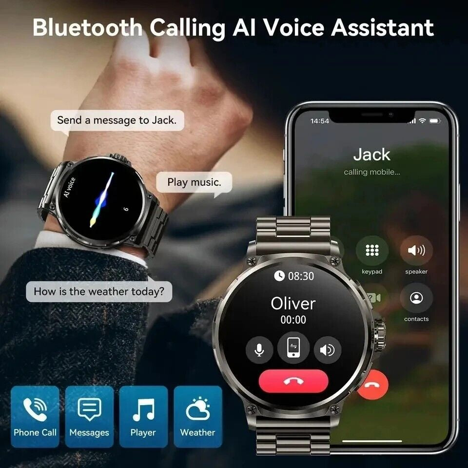 Ultra HD 1.85" Smartwatch with GPS, Bluetooth Calling & Health Monitoring - Perfect Gym Gift!
