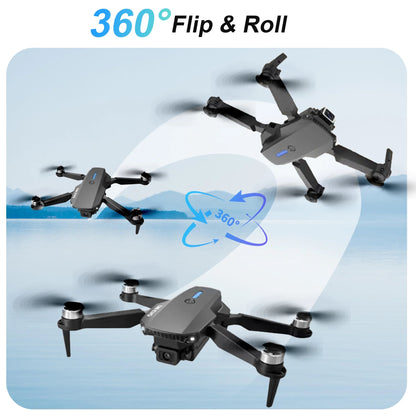 E88 Drone with HD Dual Camera, Mini Drone Foldable RC Quadcopter with Brushless Motor, Toys Gifts for Kids and Adults Beginners, Black