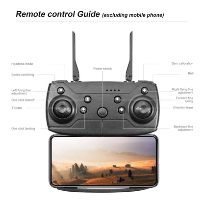E88 Drone with HD Dual Camera, Mini Drone Foldable RC Quadcopter with Brushless Motor, Toys Gifts for Kids and Adults Beginners, Black